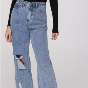 nasty gal acid wash what you say distressed jeans